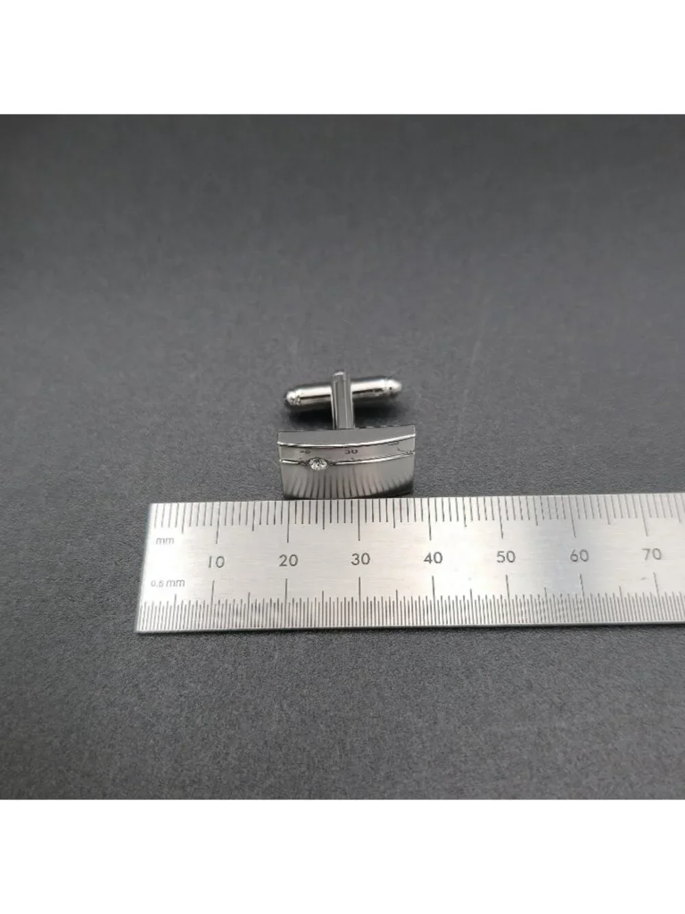 Vintage Two Tone Brushed Silver Brushed Cufflinks A8019